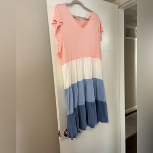 Cute striped dress with cap sleeve